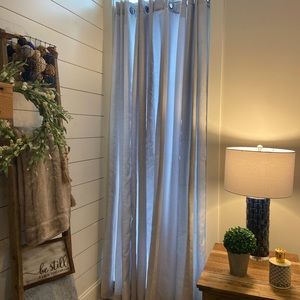 Four 95” Grey Lined Light Filtering Curtain Panels